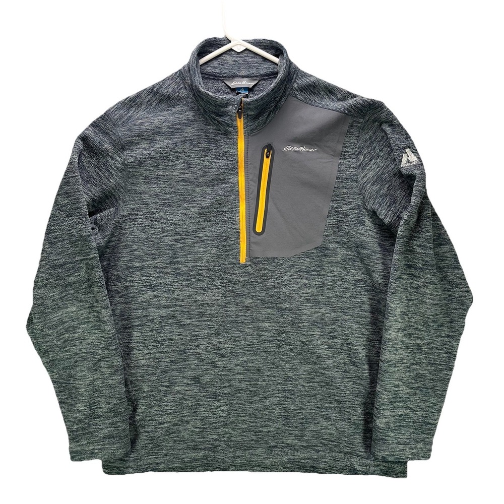 Eddie Bauer First Ascent Fleece Sweatshirt Mens Medium Half Zip Camping Hiking
